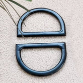 Plastic D Shape Purse Bag Handles (2 Pieces) 4.5x3.25 Inch 9mm Black For Making Accessories Spare Replacements